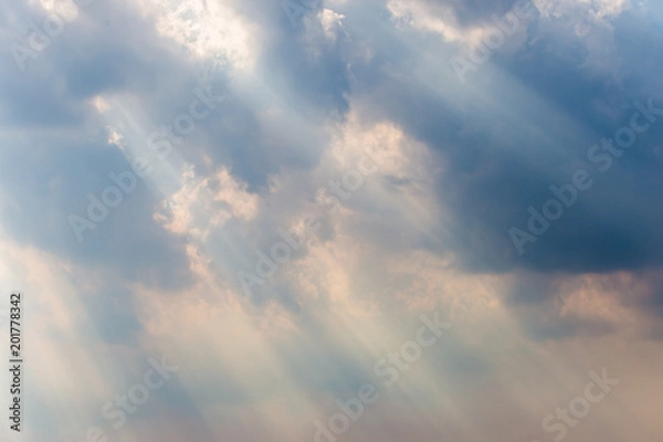 Fototapeta colorful dramatic sky with cloud at sunset.