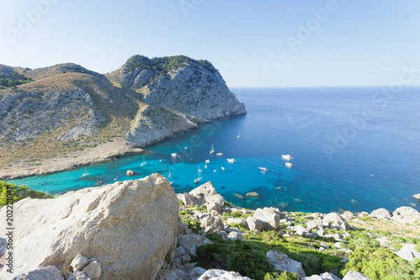 Fototapeta Cala Figuera de Formentor, Mallorca - Beautiful sight from a viewpoint at the bay of Formentor