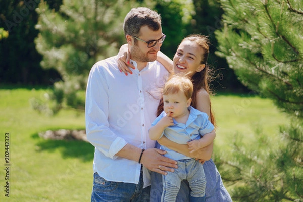 Fototapeta family in a forest