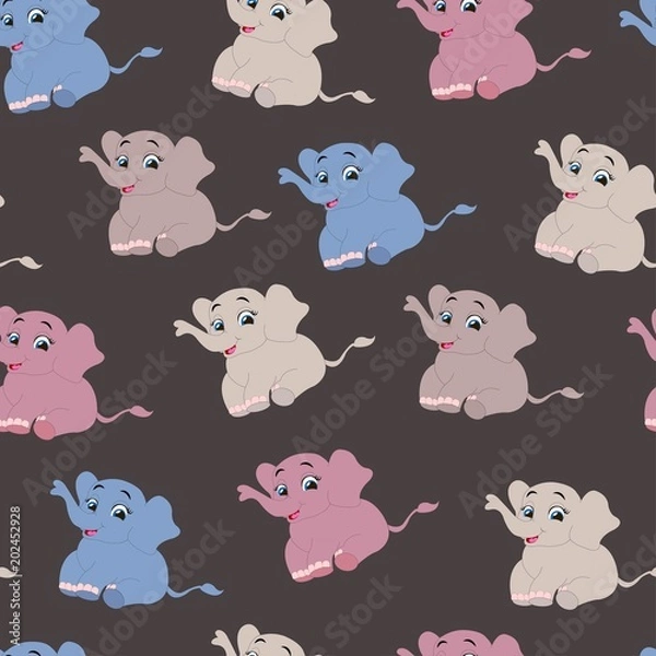 Fototapeta seamless pattern with elephant