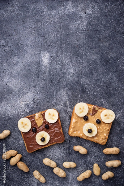 Fototapeta Sandwiches in shape of bear