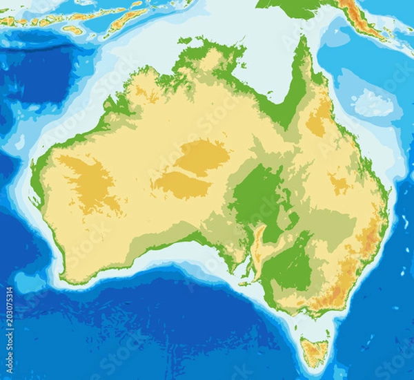 Fototapeta Australia physical map