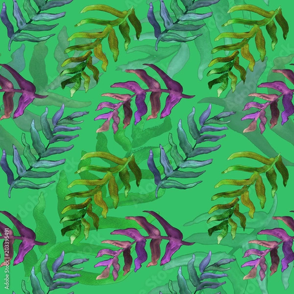 Obraz Summer tropical pattern, background with palm leaves.