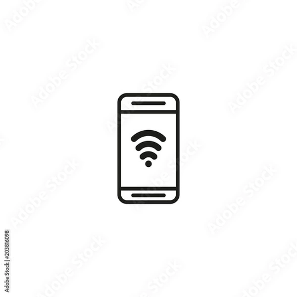 Fototapeta phone wifi icon. sign design