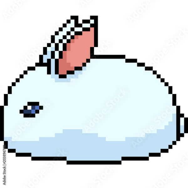 Fototapeta vector pixel art rabbit furball