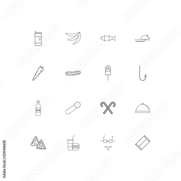 Fototapeta Food And Drink linear thin icons set. Outlined simple vector icons