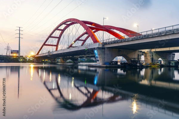 Fototapeta Binh Loi Bridge in sunrise