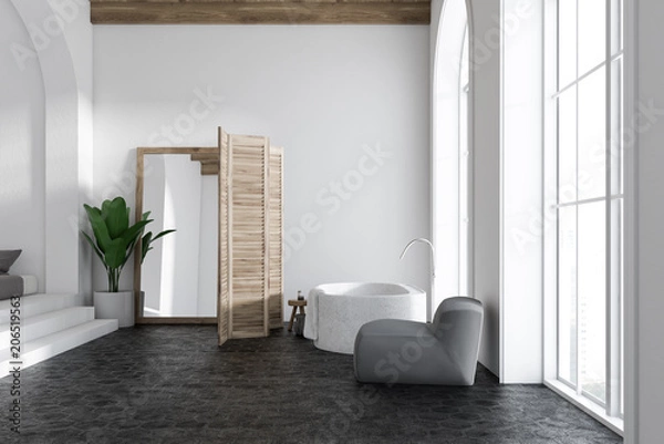 Fototapeta White luxury bathroom interior