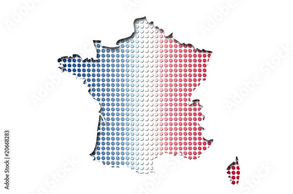 Fototapeta Carte de France drapeau