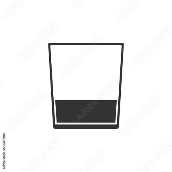 Fototapeta Whisky glass icon. Flat design, vector illustration.