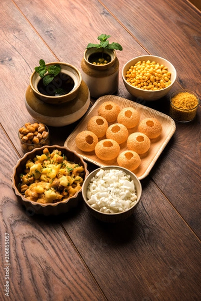 Fototapeta Pani Puri OR Golgappa is a popular Indian Chat menu, selective focus