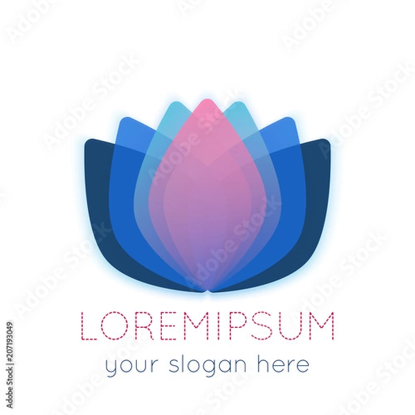 Fototapeta Lotus flower vector. Yoga theme illustration.