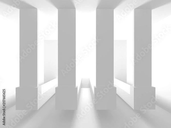 Fototapeta White Architecture Construction Modern Interior Background