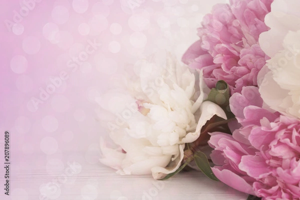 Obraz light floral background of peonies