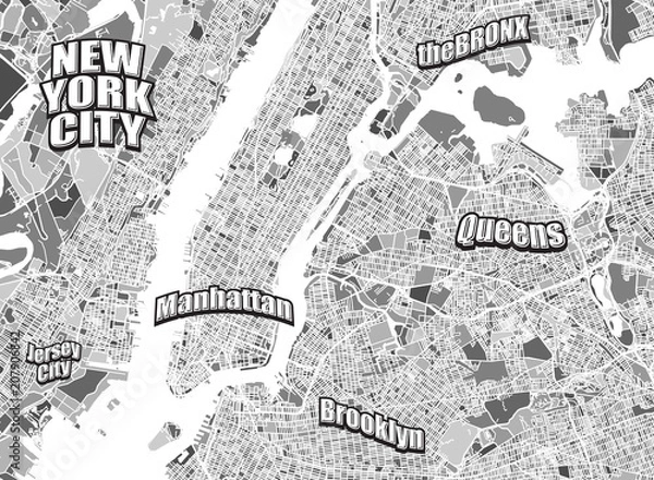 Obraz New York City district map