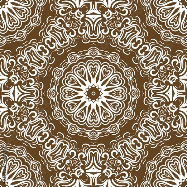 Fototapeta Unique, abstract floral color pattern. Seamless vector illustration. For design, wallpaper, background, print