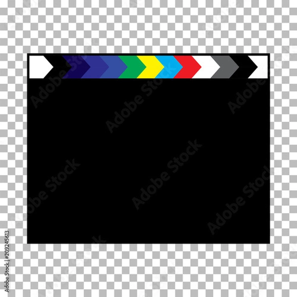 Fototapeta blank director clapboard  on transparent background vector illustration
