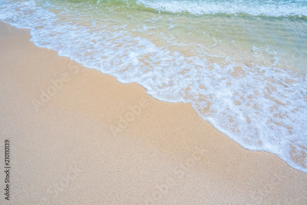 Fototapeta Sand beach and wave background