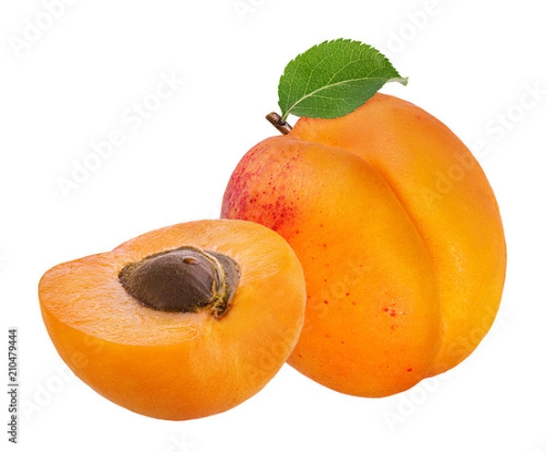 Fototapeta apricot isolated on white background