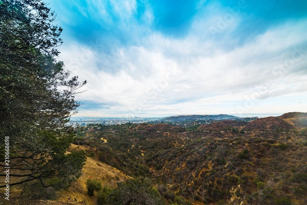 Fototapeta Cloudy sky over Los Angeles