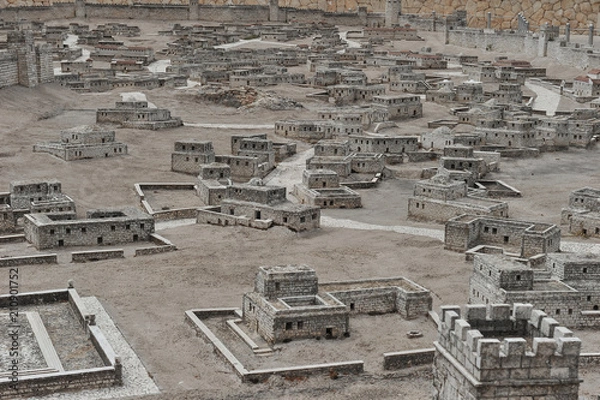 Fototapeta Panorama of the Second Temple Model, Israel Museum in Jerusalem 