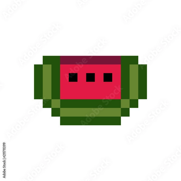 Fototapeta Fresh watermelon pixelated fruit graphic