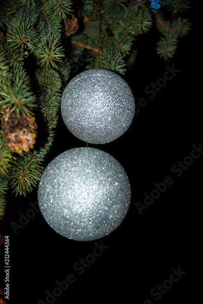 Fototapeta Christmas globe trees