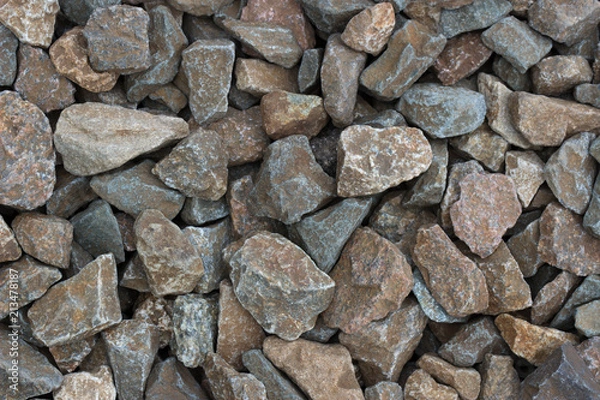 Fototapeta gravel, crushed stone, top view, background, texture