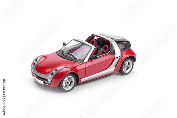 Fototapeta Cabriolet model sport car on the white background