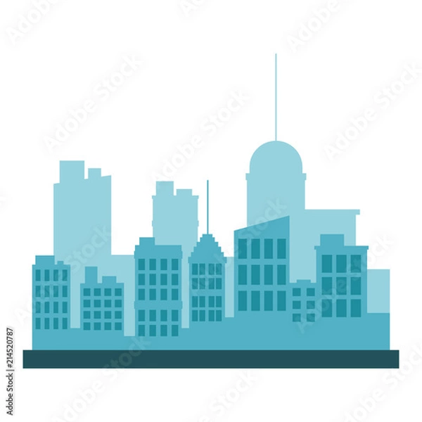 Fototapeta City building scenery vector illustration graphic design