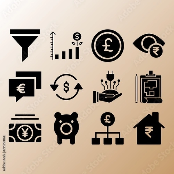 Fototapeta Eye, money and power related premium icon set