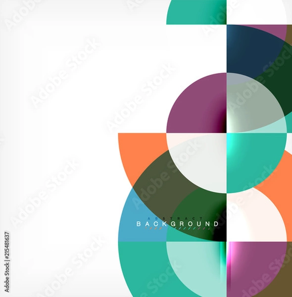 Obraz Minimal circle abstract background design, multicolored template for business or technology presentation or web brochure cover layout, wallpaper