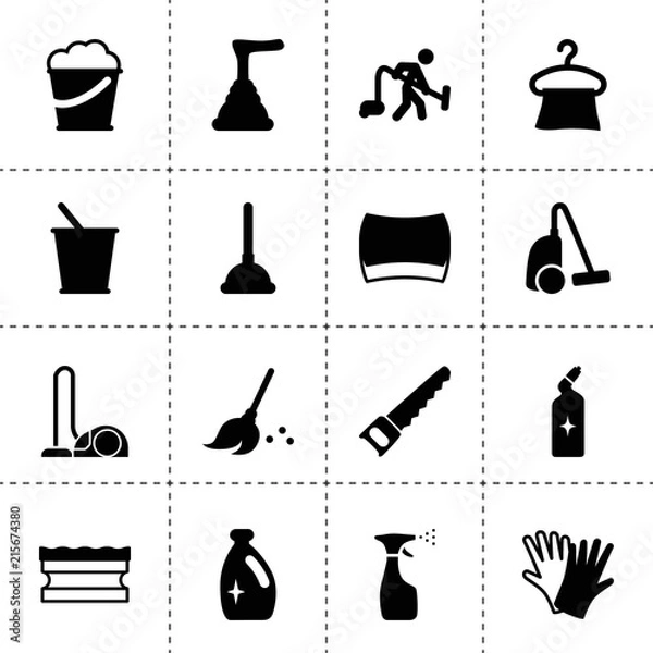 Fototapeta Set of 16 household filled icons