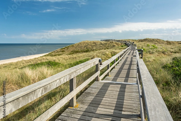 Fototapeta Holzsteg Dünen Meer 