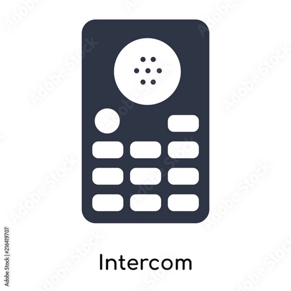 Fototapeta intercom icon isolated on white background. Simple and editable intercom icons. Modern icon vector illustration.