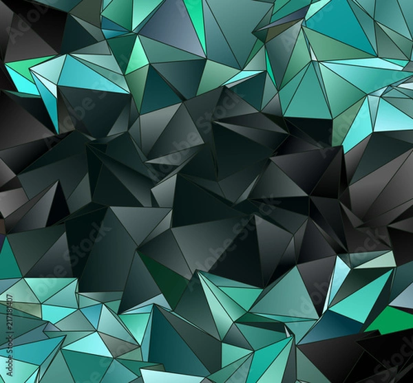 Fototapeta Abstract Low-Poly triangular modern background