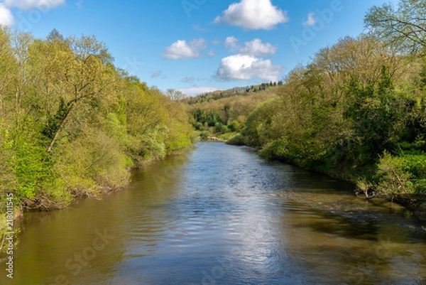 Fototapeta The River Severn in Coalport, Shropshire, England, UK