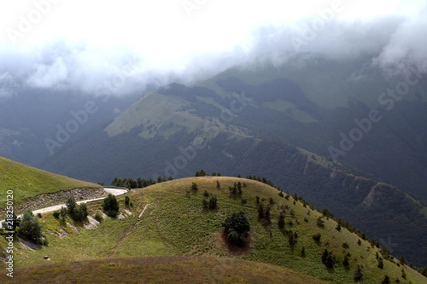 Fototapeta landscape,italy,panorama,mountains,summer,nature,cloud,view,grass