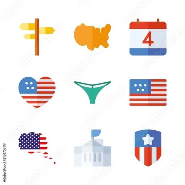 Fototapeta 9 flag icons set