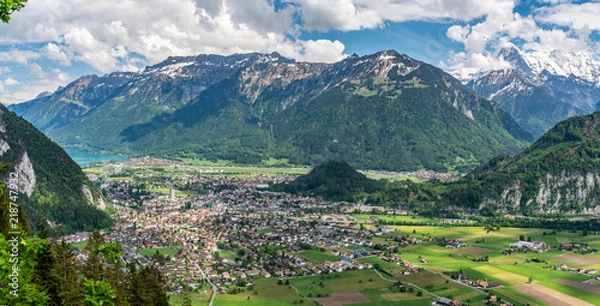 Fototapeta Switzerland, Interlaken panorama scenic view 