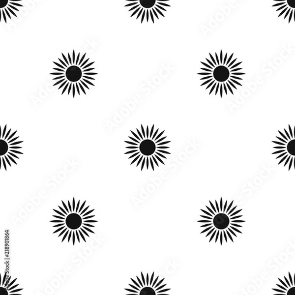 Fototapeta Sun pattern repeat seamless in black color for any design. Vector geometric illustration