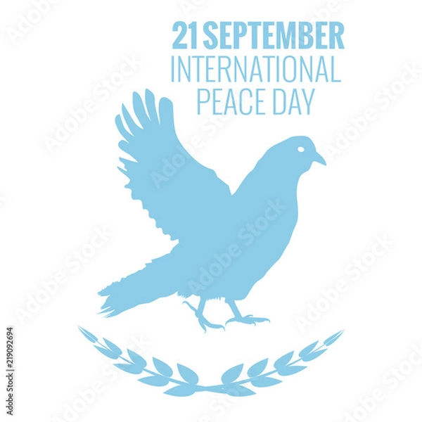 Obraz 21 September International Peace Background. Vector Illustration