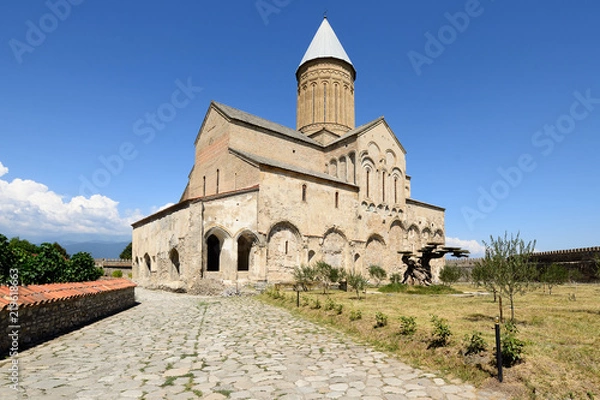 Fototapeta Georgia, Alaverdi Monastery ones of the biggest sacred objects in Georgia, located in Kakheti region, near the Telavi town. In the distance visible range of Kakazu mountains.