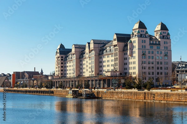 Fototapeta Oslo city skyline and government building office in summer day Norway