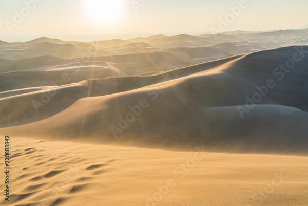 Fototapeta Great sand dune national park at sunset,Colorado,usa.