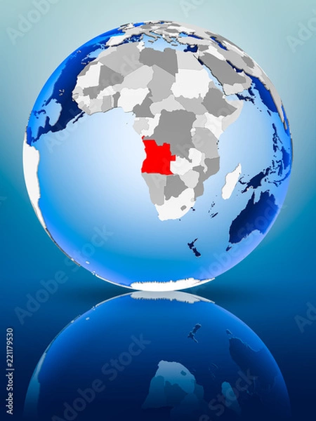 Fototapeta Angola on globe