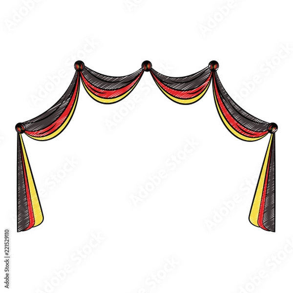 Fototapeta Germany curtains isolated scribble