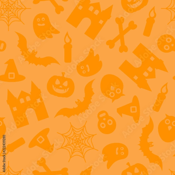 Fototapeta Happy Halloween vector seamless pattern for background