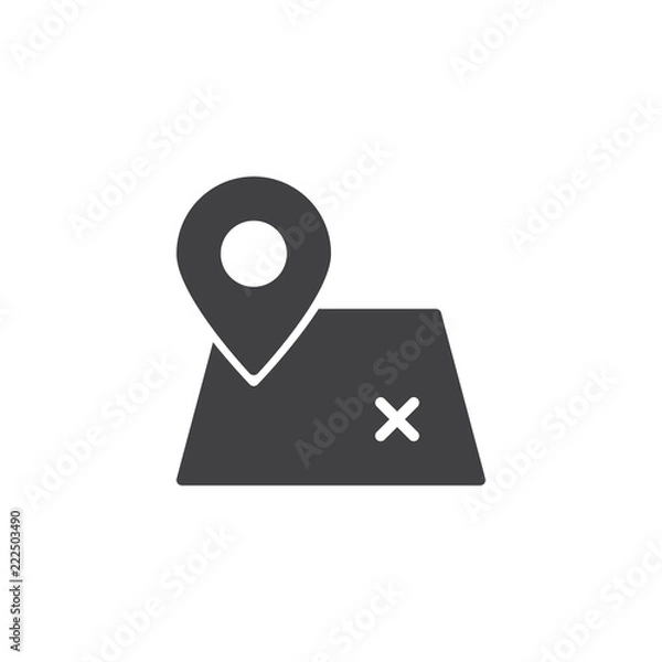 Fototapeta Map pin vector icon. filled flat sign for mobile concept and web design. Direction Map marker simple solid icon. Symbol, logo illustration. Pixel perfect vector graphics