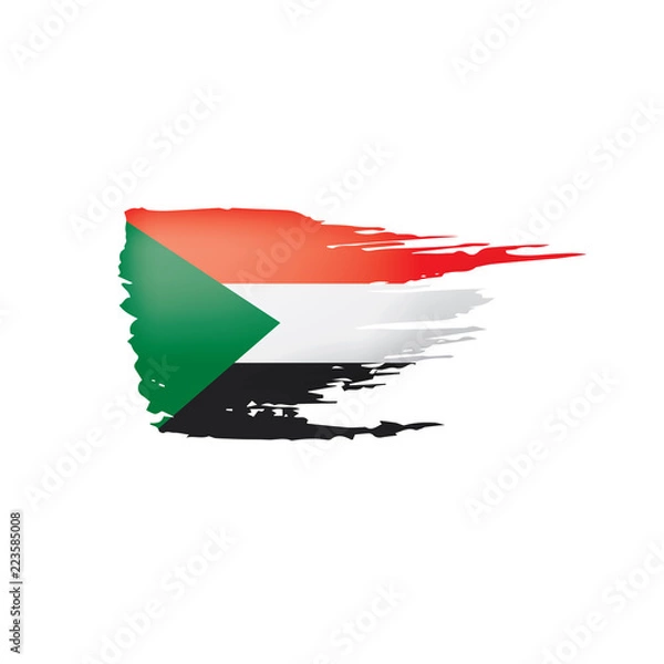 Fototapeta Sudan flag, vector illustration on a white background.